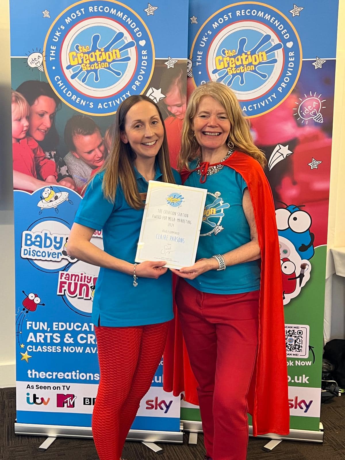 Claire Parsons from The Creation Station Rainham with Sarah Cressall OBE