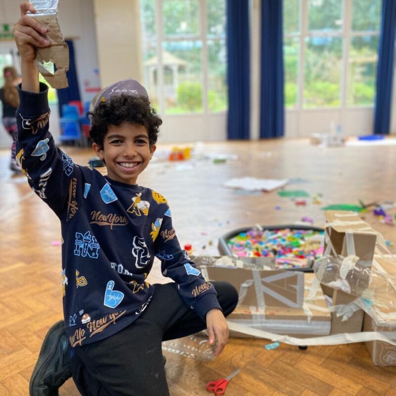 Children dressed up for a pirate-themed creative session