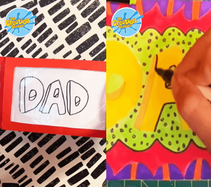 "Clear plastic overlay being traced with a black marker to create the magic reveal effect