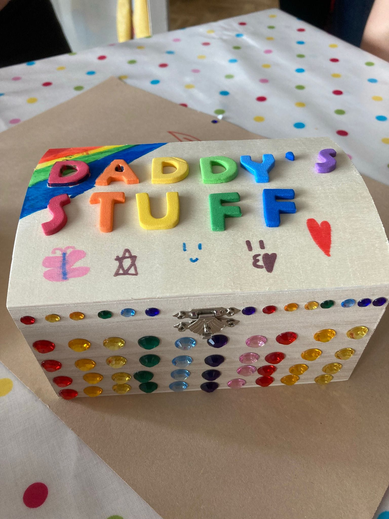 Personalised Father’s Day gift box crafted by children – perfect for keepsakes or treats