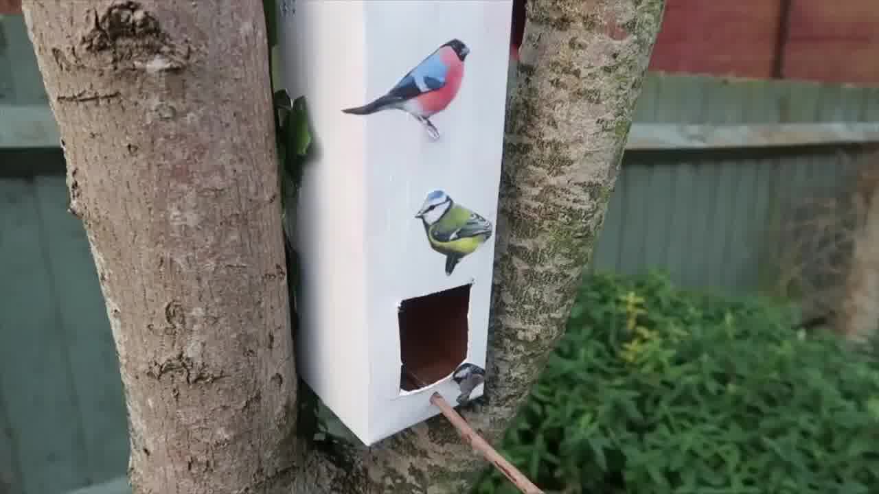 Creative kids making eco-friendly bird feeders from old juice cartons