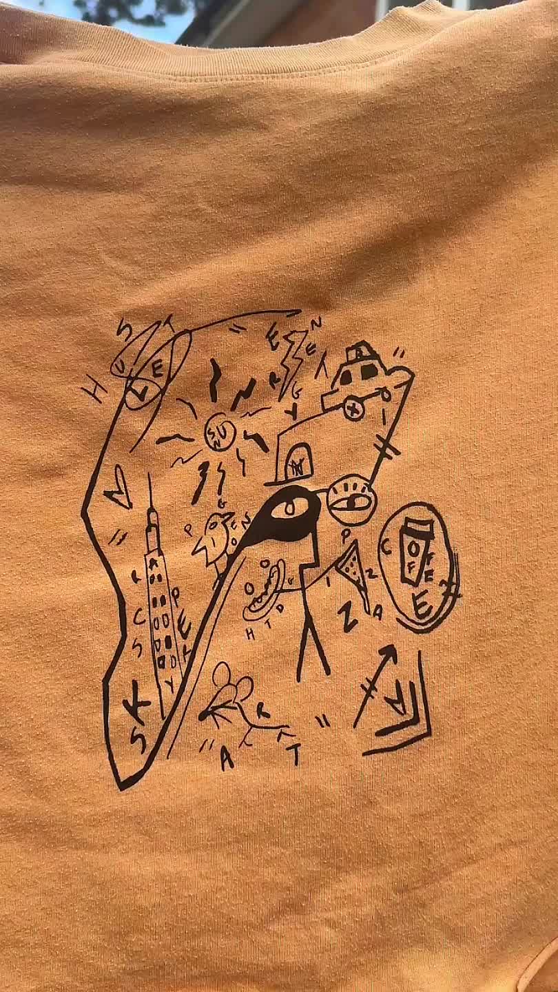 Creative t-shirt craft for kids with paints and stencils