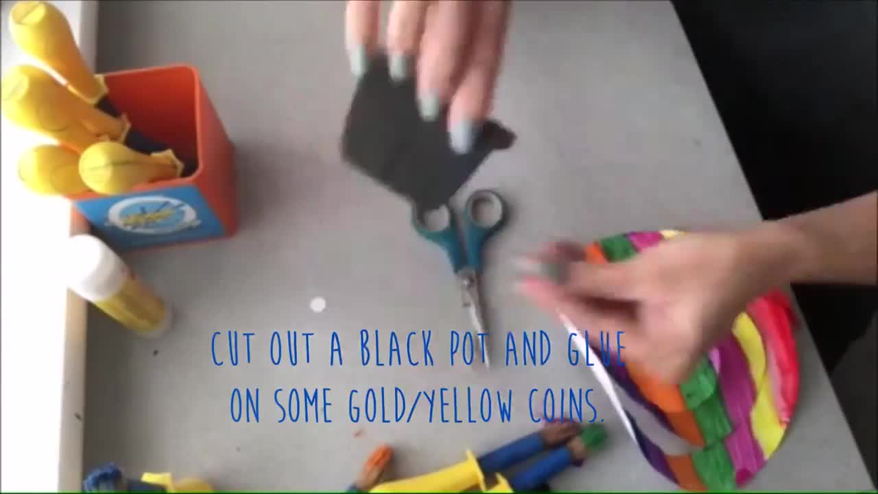 add any extra bits to your quick rainbow craft such as glitter or gold coins