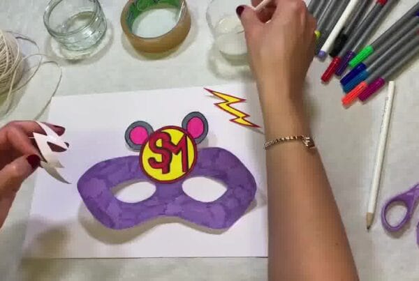 Creative superhero mask craft for kids using paper and paint