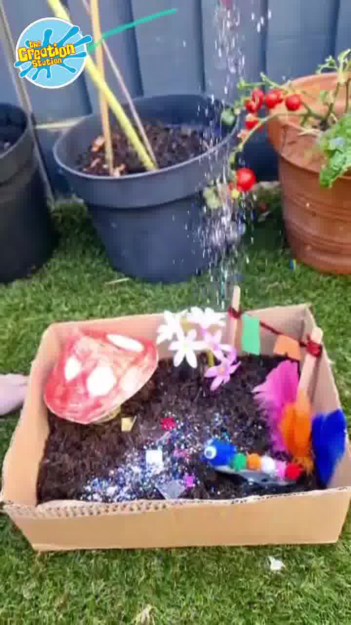 A finished fairy garden filled with nature and imagination – the perfect home for tiny magical friends!