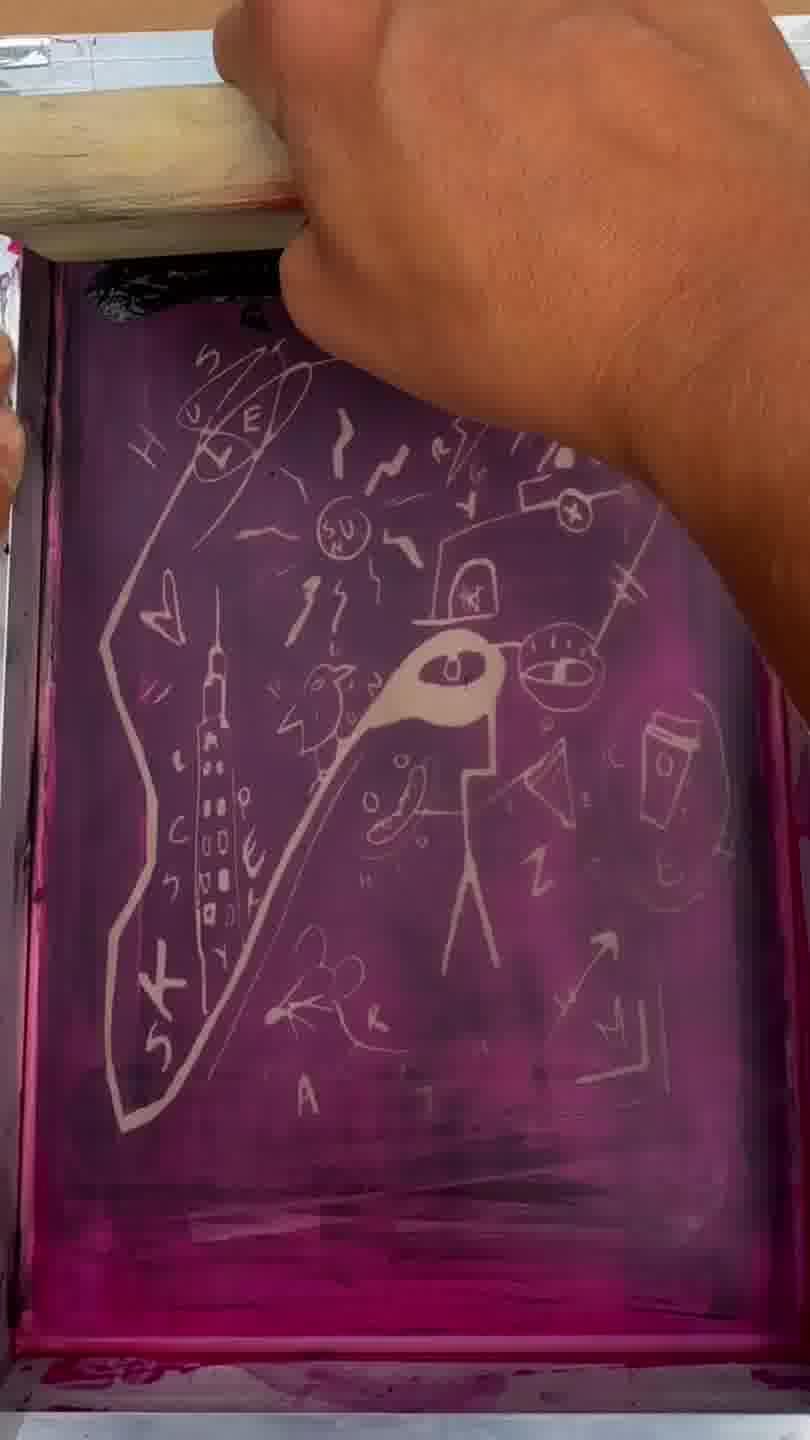 screen printing a colourful t-shirt design