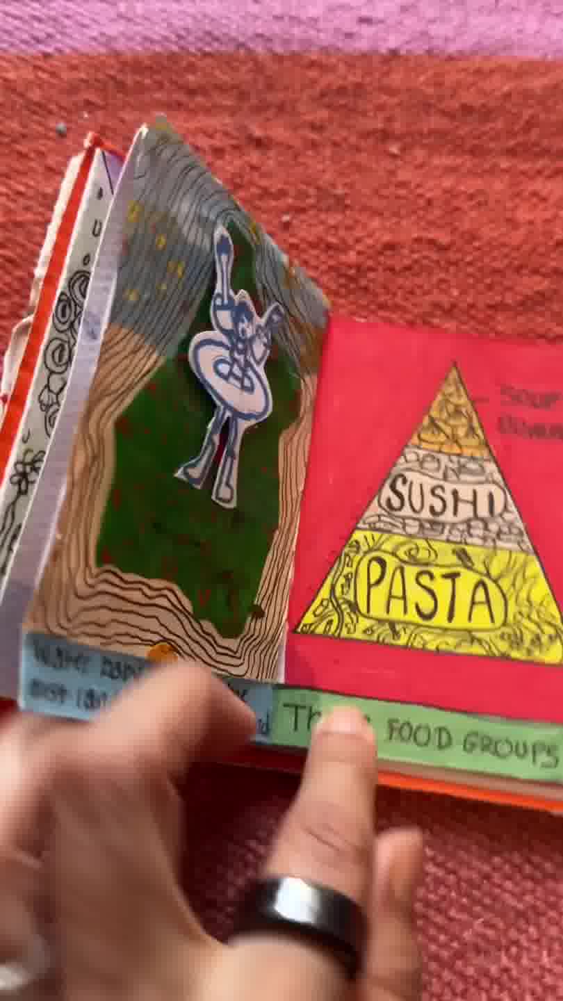 Mini book about favourites, dreams, and superpowers decorated with drawing