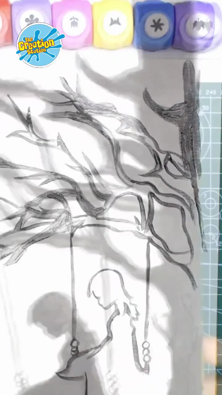 Drawing out design for paper art