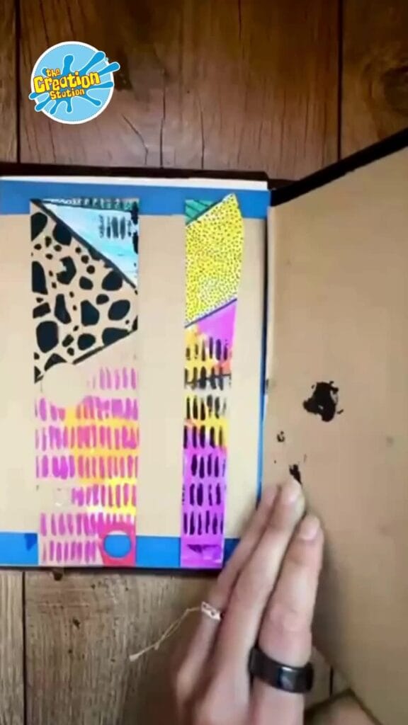 using pens, pencils, or watercolours to add colour and texture to pages