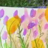 Completed lavender watercolour painting with vibrant purple flowers and green stems